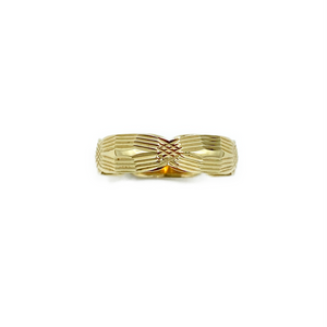 9ct Yellow Gold Patterned Wedding Ring 5mm