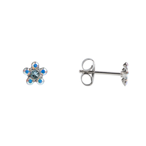 
            
                Load image into Gallery viewer, Studex Tiny Tips Daisy AB Crystal March Aquamarine Stud Earrings
            
        