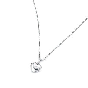D for Diamond | Children’s Sterling Silver Heart Locket - Maudes The Jewellers