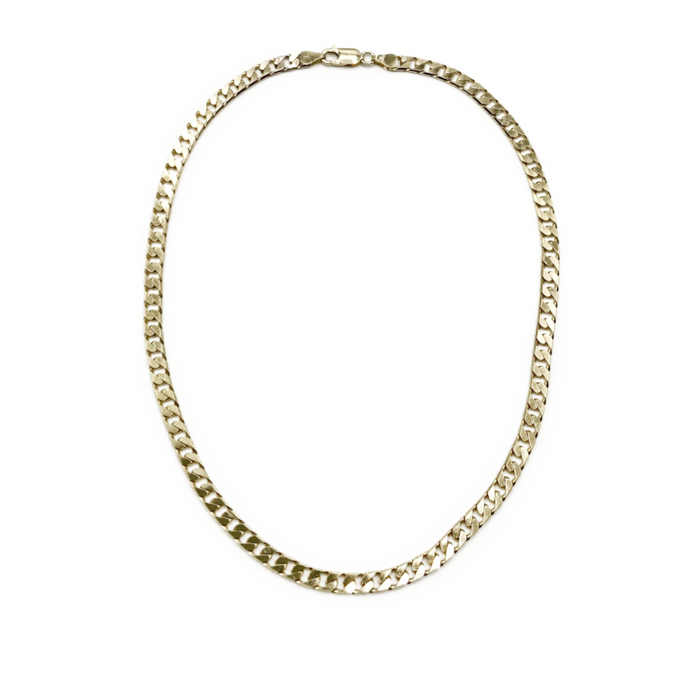 9ct Yellow Gold Flat Curb Chain 17” - Maudes The Jewellers