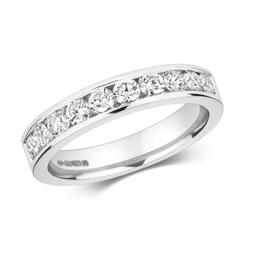 18ct White Gold and Channel Set Diamond Half Eternity Ring