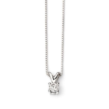 9ct White Gold Diamond Necklace