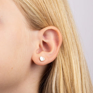 D for Diamond | Silver Heart Stud Earrings