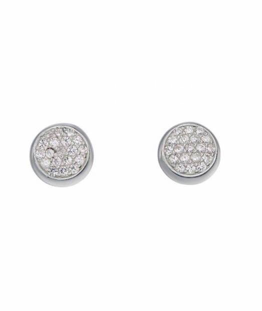 
            
                Load image into Gallery viewer, Sterling Silver Pave Stud Earrings - Maudes The Jewellers
            
        