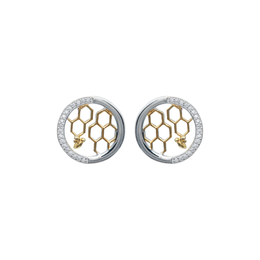 
            
                Load image into Gallery viewer, Unique &amp;amp; Co | Sterling Sterling Honeycomb Stud Earrings
            
        