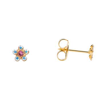 Studex Tiny Tips Daisy AB Crystal October Rose Stud Earrings