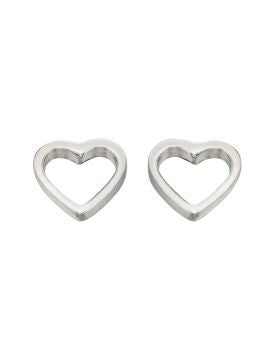 Sterling Silver Open Heart Stud Earrings - Maudes The Jewellers