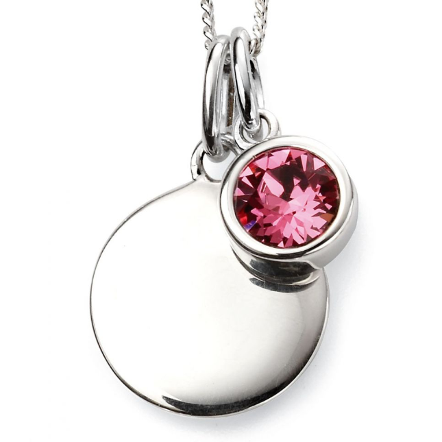 October BirthStone Pendant with Disc - Maudes The Jewellers