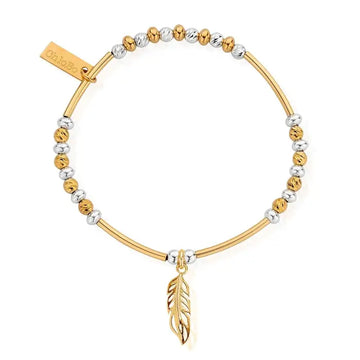 ChloBo | Gold and Silver Filigree Feather Bracelet