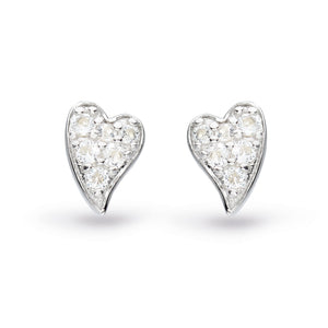 Kit Heath | Precious White Topaz Desire Heart Stud Earrings