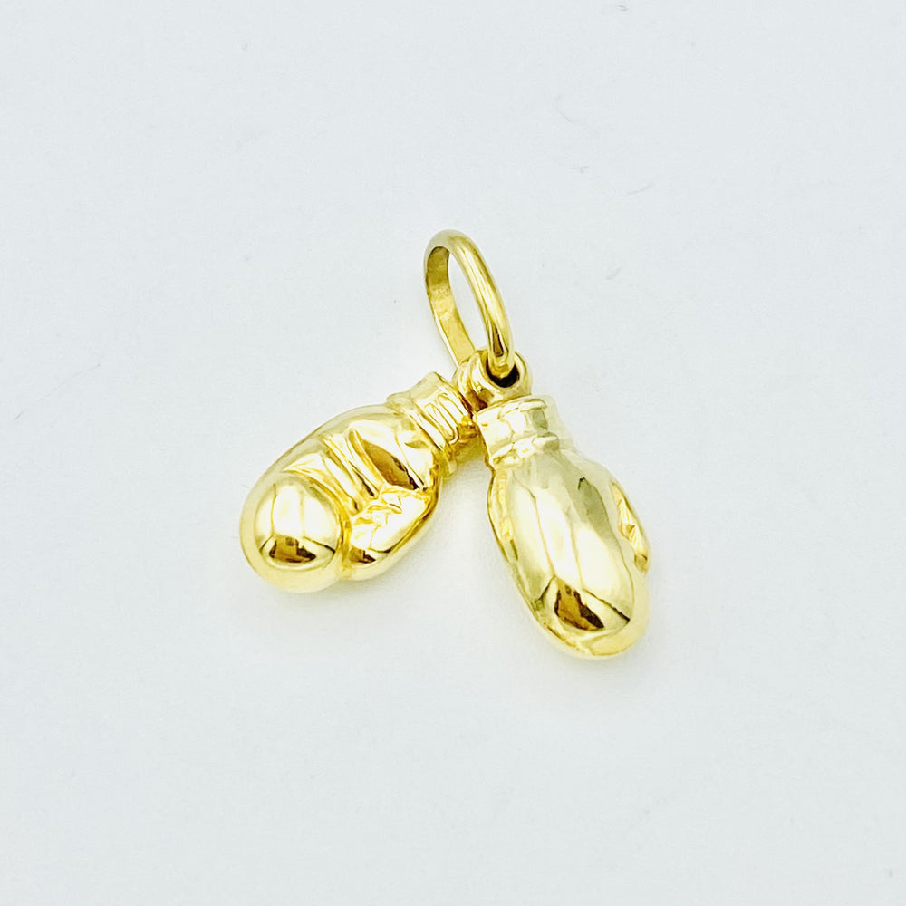 9ct Yellow Boxing Gloves Charm Pendant (No Chain)