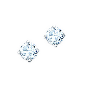 Real Effect | Sterling Silver Studs with Cubic Zirconia 7mm
