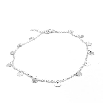 Mini Disk Anklet - Silver