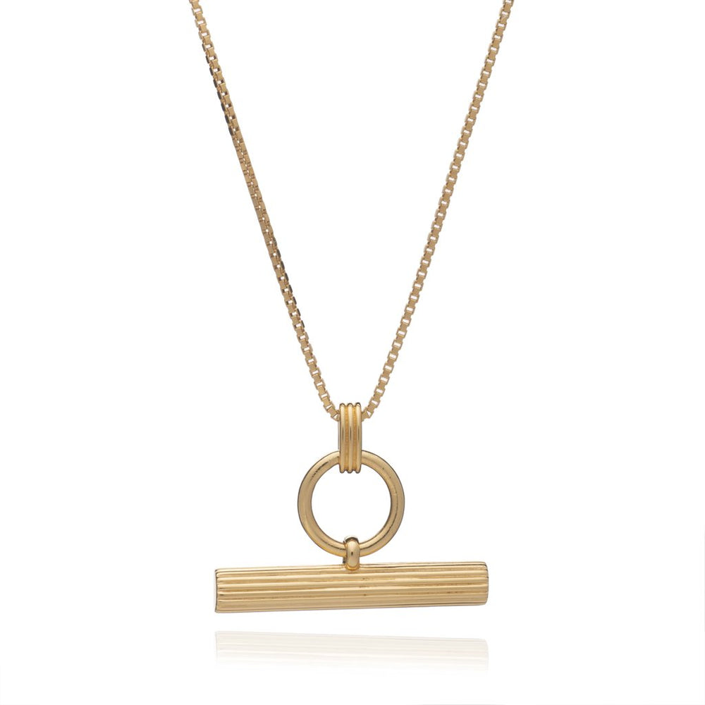 Rachel Jackson | Personalised T-Bar Necklace | Gold