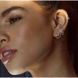 Daisy London | Double Square Huggie Hoop Earrings