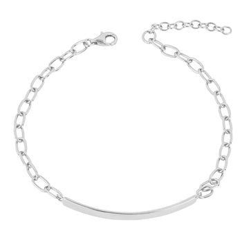 Sterling Silver ID Bar Chain Bracelet