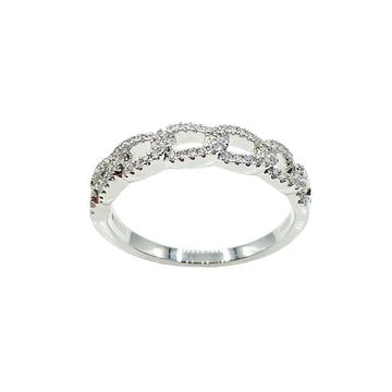 18ct White Gold and Diamond Chain Ring
