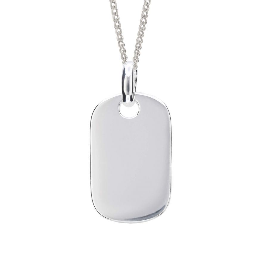 Sterling Silver Rectangle Tag Pendant