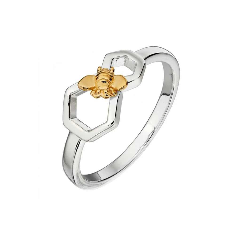 
            
                Load image into Gallery viewer, The Bee Collection Honeycomb and Bee Ring - Maudes The Jewellers
            
        