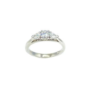 18ct White Gold, Diamond Trilogy Engagement Ring - Maudes The Jewellers