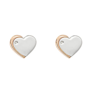 D for Diamond | Silver Heart Stud Earrings