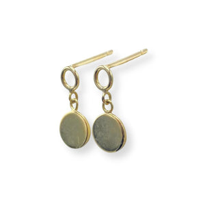 9ct Yellow Gold Circle Drop Earrings