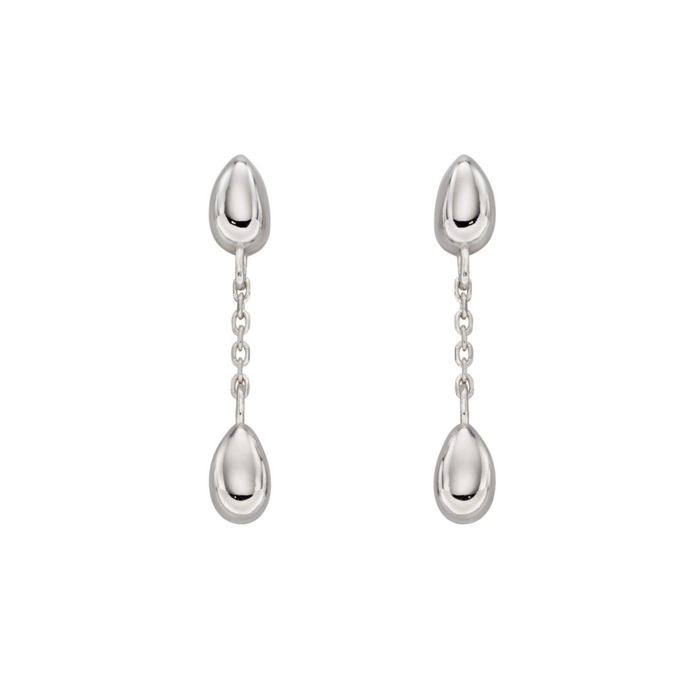 Sterling Silver Flower Bud Drop Earrings