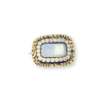 9ct Yellow Gold Victorian Mourning Brooch