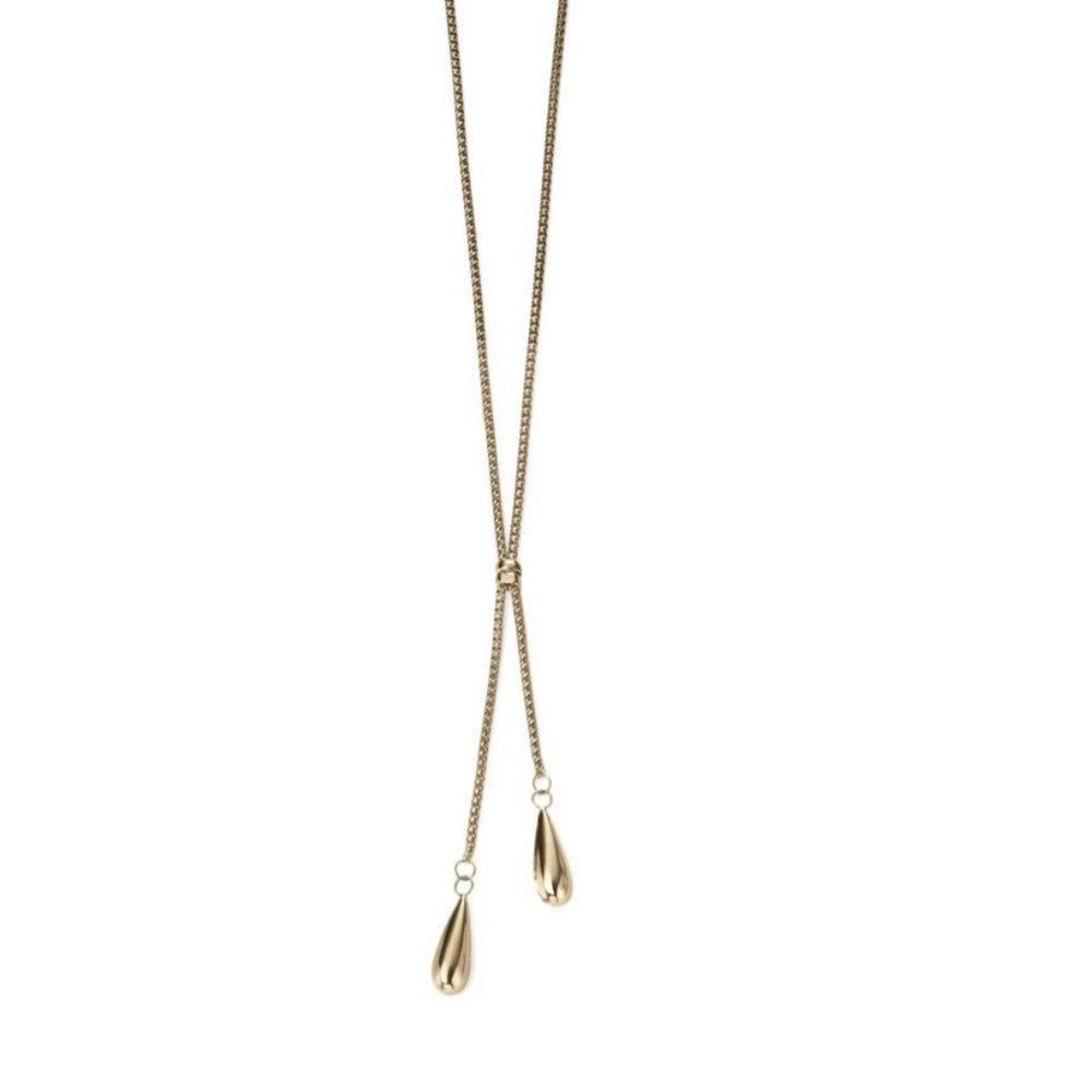 9ct Yellow Gold Double Teardrop Necklace