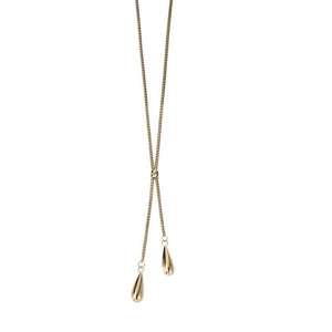 9ct Yellow Gold Double Teardrop Necklace