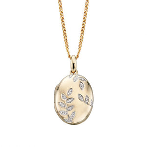 9ct Yellow Gold Oval Diamond Locket