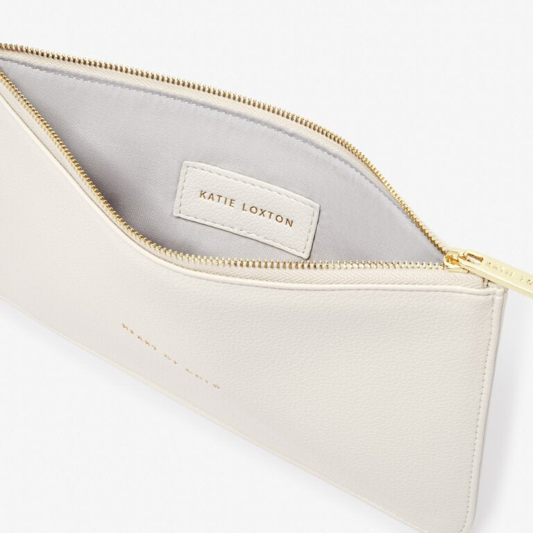 Katie Loxton | Slim Perfect Pouch | Heart Of Gold | Off White