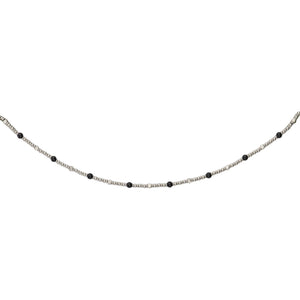 Unique & Co Stainless Steel Necklace with Onyx beads - Maudes The Jewellers