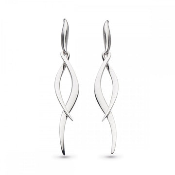 Kit Heath | Twine Twist Silver Drop Earrings
