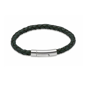 Unique & Co | Dark Green Leather Bracelet - Maudes The Jewellers