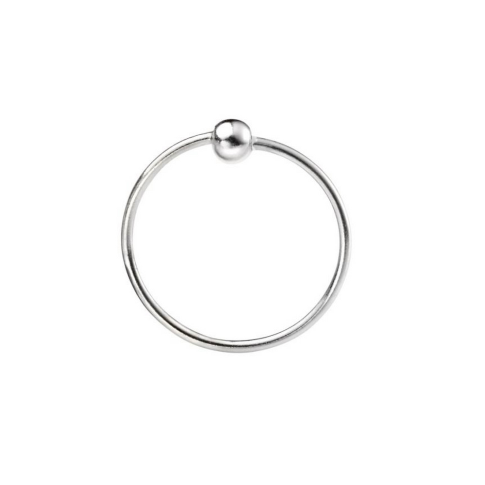 Sterling Silver Circle Nose Ring with Ball Stud