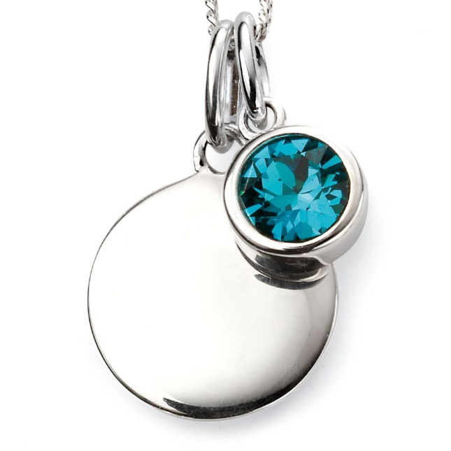 December BirthStone Pendant with Disc - Maudes The Jewellers
