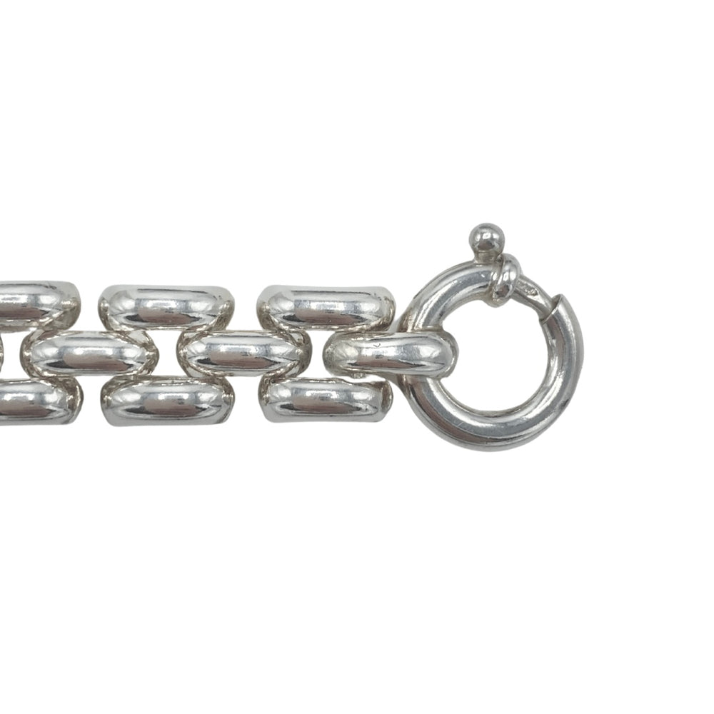 Sterling Silver Brick Linked Bracelet