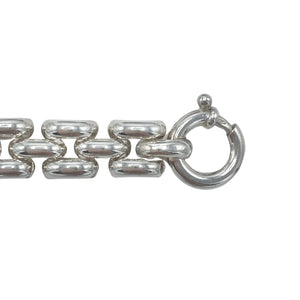 Sterling Silver Brick Linked Bracelet