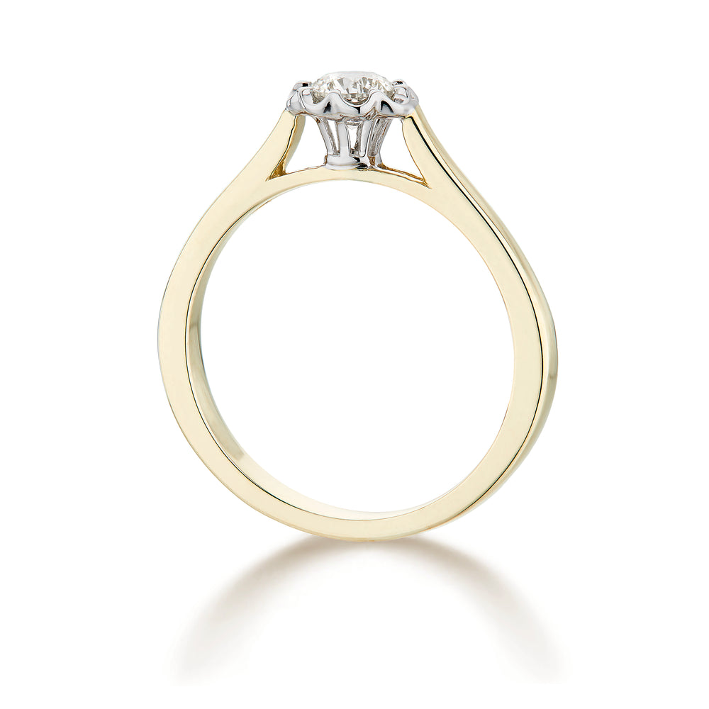 9ct Yellow Gold Solitaire Diamond Engagement Ring