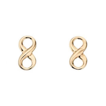 9ct Gold Infinity Stud Earrings