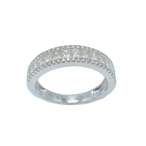 9ct White Gold and Diamond Fancy Half Eternity Ring