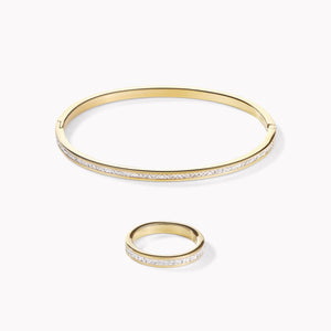 
            
                Load image into Gallery viewer, Coeur De Lion Bangle | Stainless Steel Gold Crystals Pavé Crystals 17
            
        