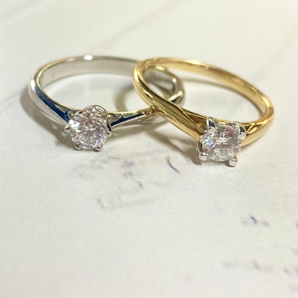 18ct Yellow Gold, Diamond Solitaire Engagement Ring