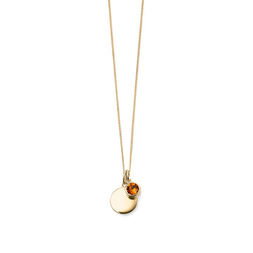 November Birthstone Pendant With Engravable Disk