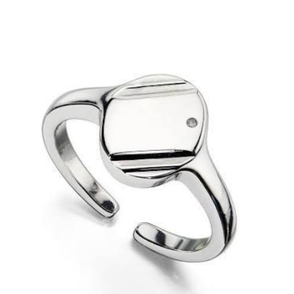 D for Diamond Children’s Sterling Silver Signet Ring - Maudes The Jewellers