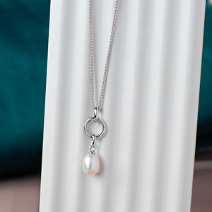 Kit Heath | Astoria Pearl Drop Silver Necklace
