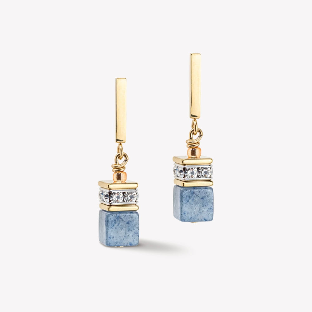 Coeur De Lion | Geocube Iconic Precious Earrings | Light Blue