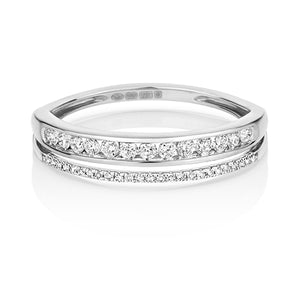 9ct White Gold Diamond Split Eternity Ring