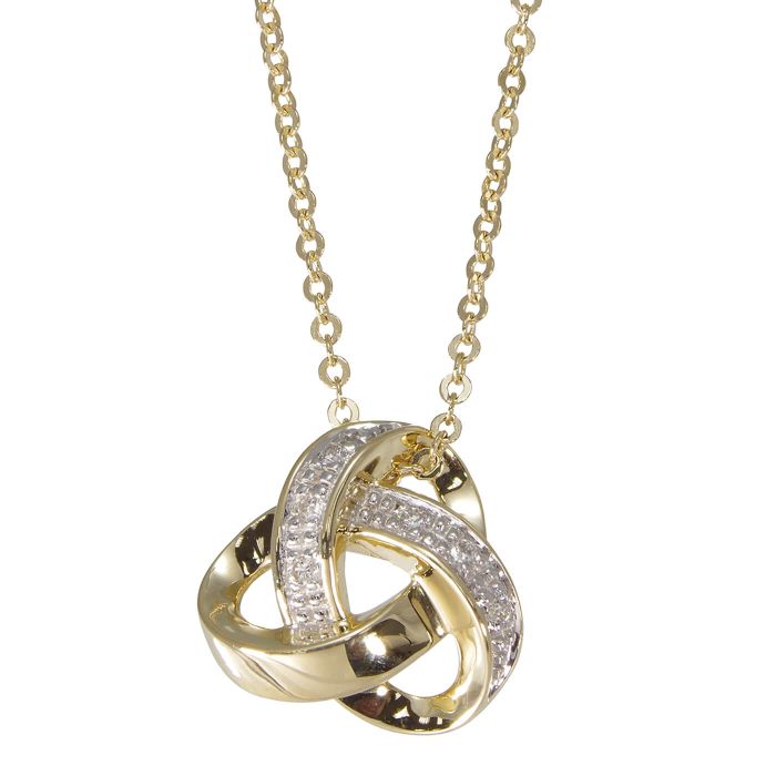 9ct Yellow Gold Diamond Knot Necklace